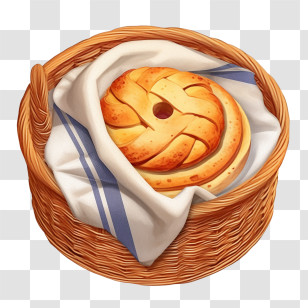 Bagel Bread - Basket Of Fresh Bread Transparent PNG