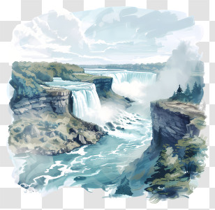 Niagara Falls - Beautiful Waterfall In Nature Transparent PNG