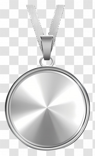 Silver Medal - Shiny Silver Medal With Ribbon Transparent PNG