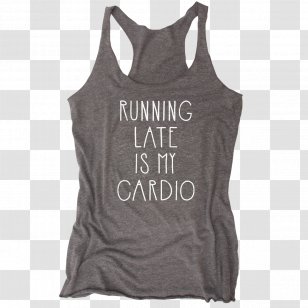 Tank T-shirt Gilets Sleeveless Shirt - Black - Running Late Transparent PNG