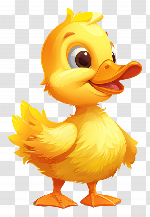 Cartoon Duck - Cute Cartoon Yellow Duckling Illustration Transparent PNG