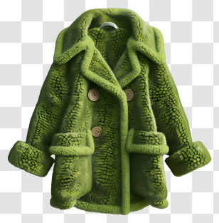 Jacket - Green Textured Coat Transparent PNG