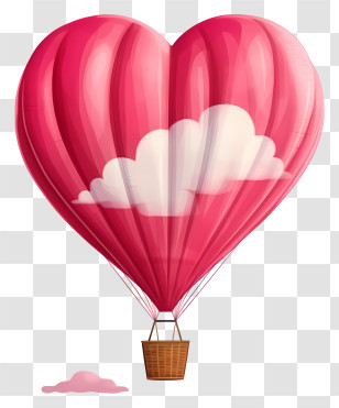 Hot Air Balloon - Heart-Shaped Hot Air Balloon Illustration Transparent PNG