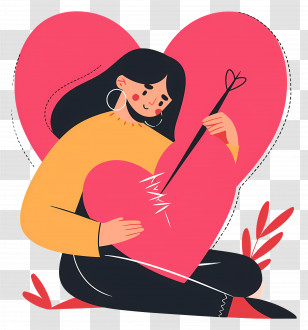 Woman Mending Broken Heart - Girl Mending A Broken Heart Transparent PNG
