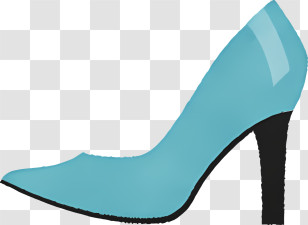Blue High Heel - Elegant Blue High Heel Shoe Transparent PNG