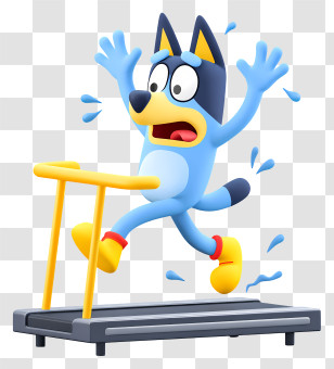Bluey Running On Treadmill - Bluey Exercising Transparent PNG