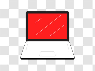 Macbook - Laptop With Red Screen In Flat Style Transparent PNG