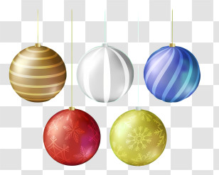 Christmas Ornaments - Hanging Christmas Ornament Balls Transparent PNG