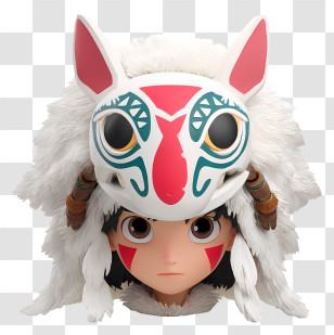 Princess Mononoke - Character With Tribal Mask Transparent PNG