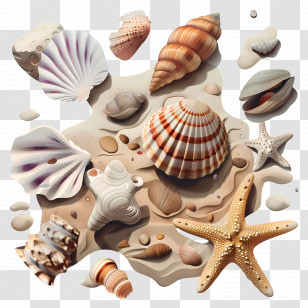 Seashells - Beachcombing Seashells Shells Starfish Sand Dollars Transparent PNG