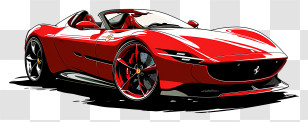 Ferrari Monza - Red Ferrari Racing Car Concept Artwork Transparent PNG