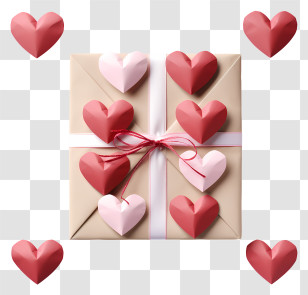 Envelope - Heart Decorated Gift Box For Special Occasion Transparent PNG