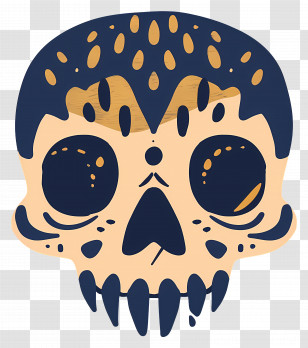 Halloween Skull - Beige Skull Cartoon Illustration Transparent PNG