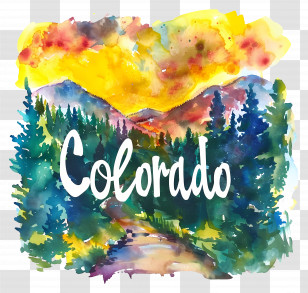 Colorado - Colorado Watercolor Landscape Transparent PNG