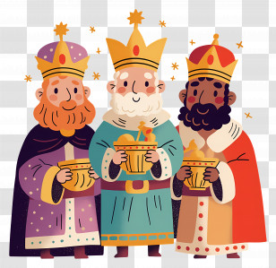 Three Kings - Three Wise Men Bearing Gifts For Epiphany Celebration Transparent PNG