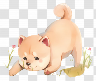 Cute Puppy - Playful Dog Cartoon Illustration Transparent PNG