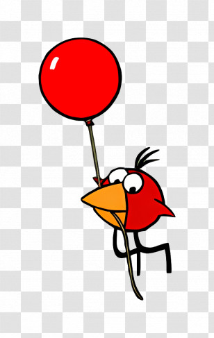 Peep And The Big Wide World - Red Bird With Balloon Transparent PNG
