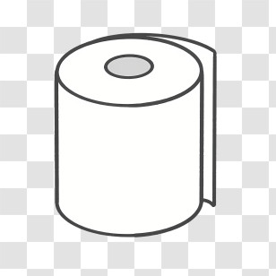 Cartoon - Minimalistic Toilet Paper Roll Illustration Transparent PNG