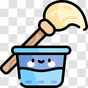 Cleaning Mop - Paint Bucket And Brush For Creative Art Transparent PNG