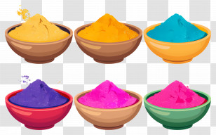 Holi Background - Bright Holi Powder Bowls For Festival Of Colors Transparent PNG