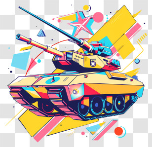Cartoon Tank - Colorful Cartoon Tank Illustration Transparent PNG