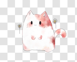 Cinnamoroll - Watercolor Style Cute Cat Illustration Transparent PNG