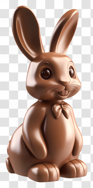 Chocolate Bunny - Chocolate Bunny With Bow Tie Transparent PNG