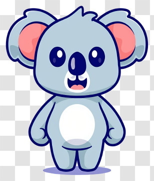 Koala Emoji - Cute Koala Cartoon Illustration Transparent PNG