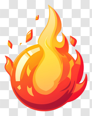 Fireball - Illustration Of A Bright Fire Flame Transparent PNG