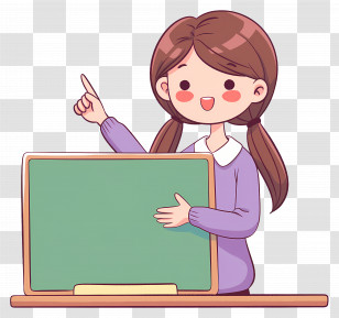 Teacher Education - Teacher With Chalkboard Transparent PNG