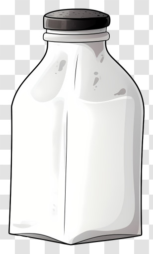 Glass Bottle - Illustration Of A Milk Bottle Transparent PNG