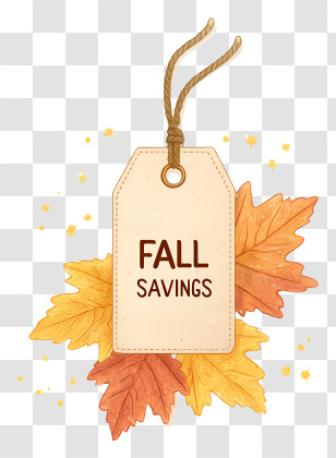 Autumn Fall Savings Tag - Fall Savings Price Tag Transparent PNG