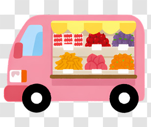 Fruit Car - Cartoon Pink Fruit Truck Illustration Transparent PNG