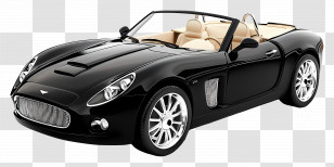 Black Convertible Car - Black Sports Car Convertible Transparent PNG