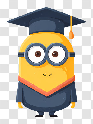 Minion With Graduation Hat - Graduation Minion With Cap Transparent PNG