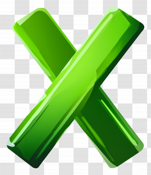 Green X - Green X Symbol For Excel Transparent PNG
