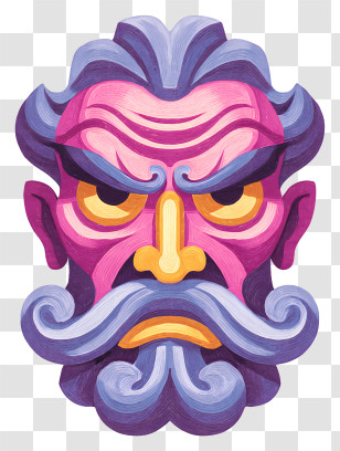 Sigma Face Emoji - Colorful Artistic Mask Transparent PNG