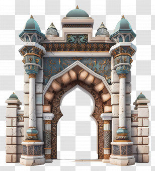 Temple Gate - Ornate Decorative Archway Transparent PNG