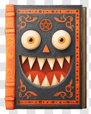 Spooky Animated Book - Spooky Monster Book Illustration Transparent PNG