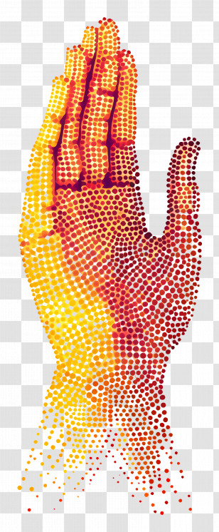 Hand - Colorful Dotted Hand Art Transparent PNG