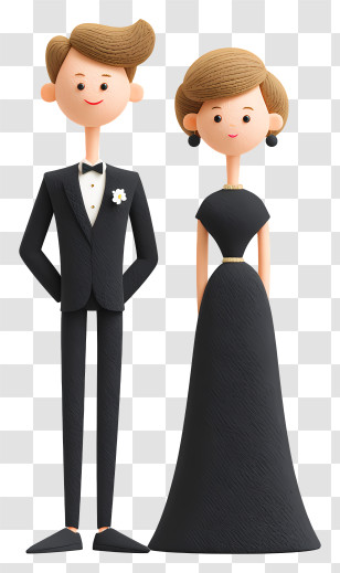 Couple In Formal Wear - Elegant Couple In Formal Attire Transparent PNG