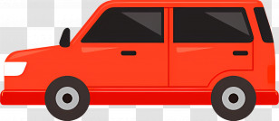 Cartoon Car - Red Cartoon Car Illustration Transparent PNG