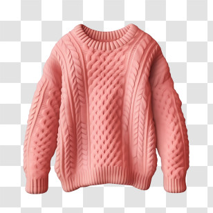 Christmas Sweater - Warm Pink Knitted Sweater Transparent PNG