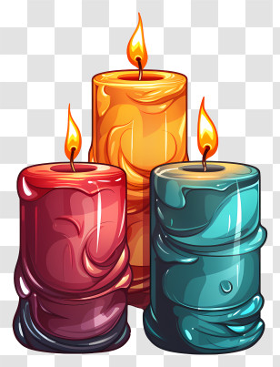 Candlelight - Colorful Burning Candles Transparent PNG