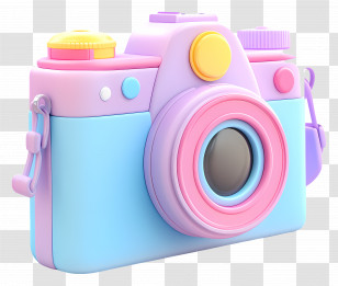 Cute Camera - Pastel Camera In Blue And Purple Design Transparent PNG