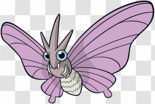 Venomoth - Purple Moth Creature Illustration Transparent PNG