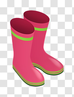 Cartoon - Stylish Pink Rain Boots For All Weather Transparent PNG