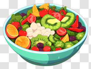 Salad Bowl - Bowl Of Fresh And Colorful Fruit Salad Transparent PNG