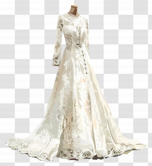 Lace Wedding Dress - Elegant White Wedding Dress Transparent PNG