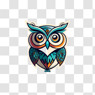 Owl Logo - Detailed Abstract Style Owl Illustration Transparent PNG